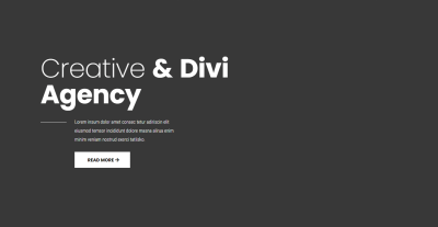 Creative Agency Divi Hero Section with Bold Text