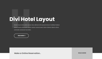 Hotel-Themed Divi Hero Section with Reservation CTA